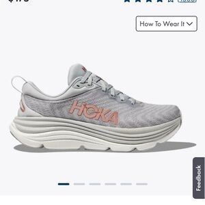 Hoka Gray and Pink Running Shoes